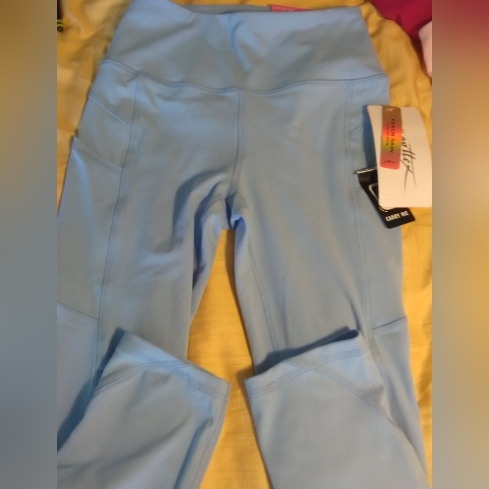 BNWT GOTTEX LAB LEGGINGS SZ. SM BLUE (PROS AT LEGGINGS) GORGEOUS & TOP TECH SHAP